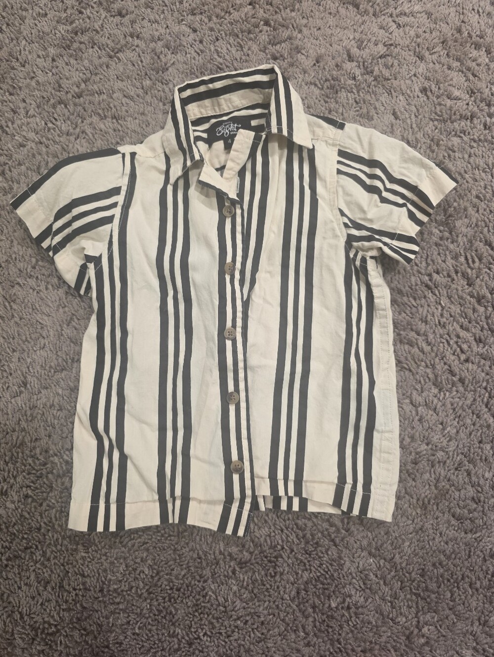 Boys Size 4 Button Up shirt Top Striped Pinstripe Dress shirt